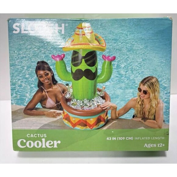 Inflatable Cactus Cooler with Sombrero Hat Fiesta and Cinco de Mayo Party Decor - Picture 2 of 7